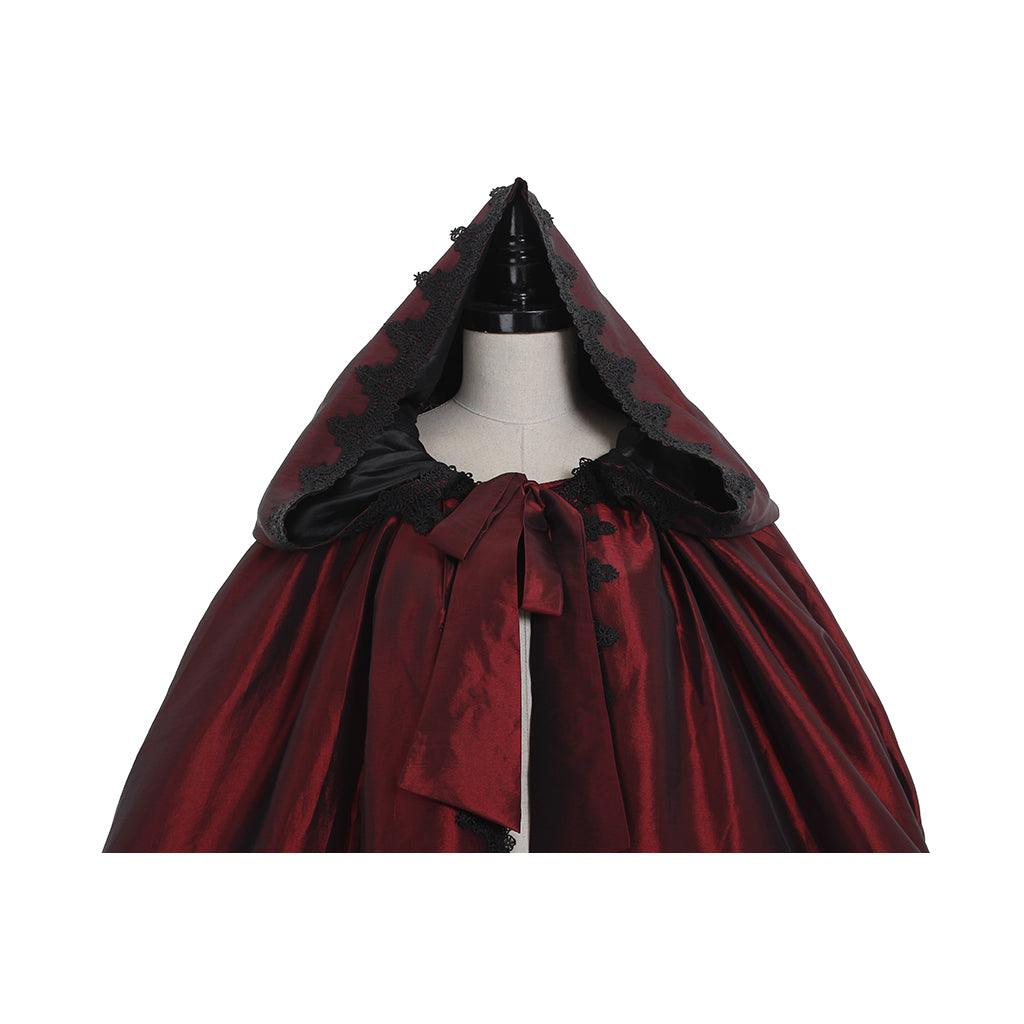 Victorian Red Cloak Halloween Cosplay Costume