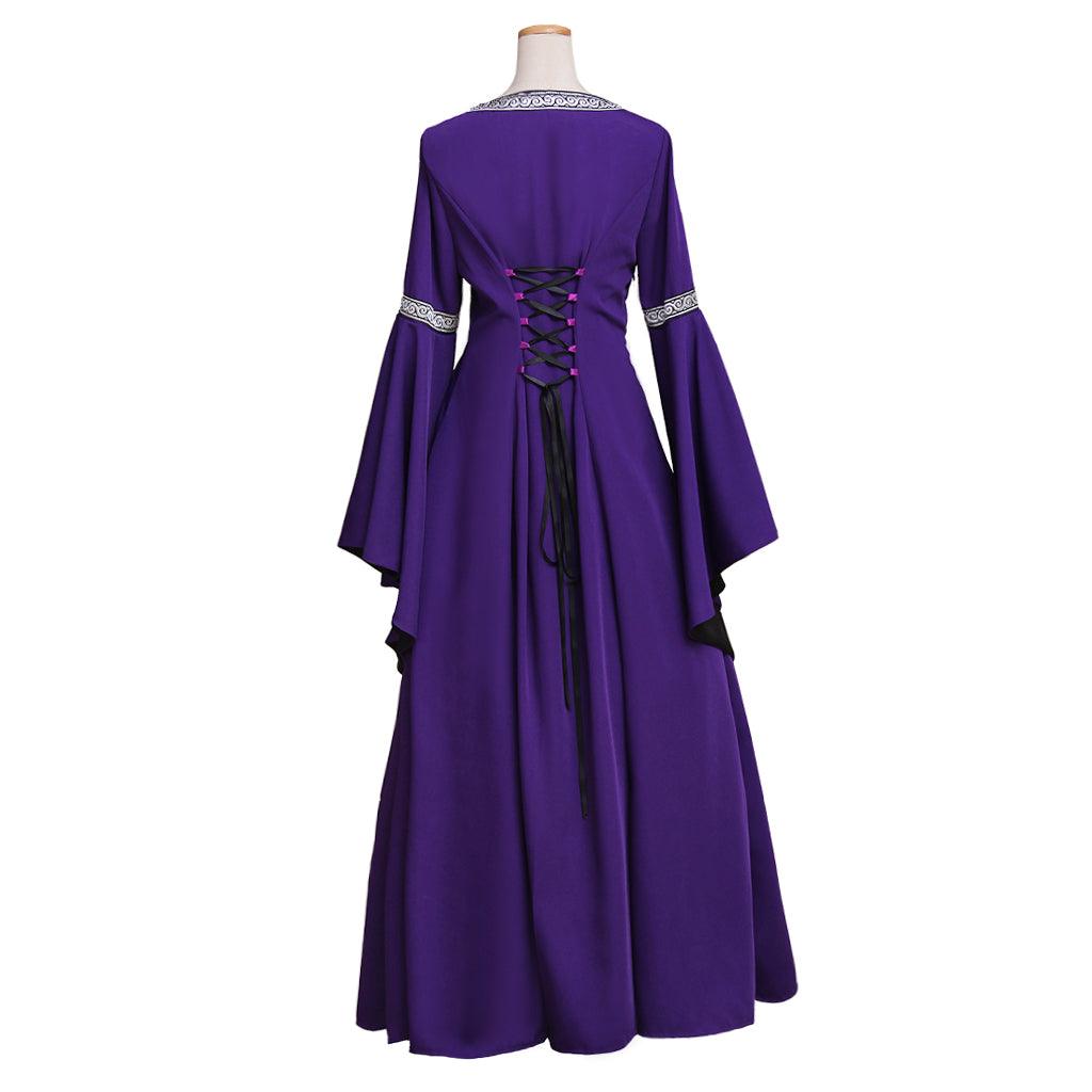 Purple Fancy Dress Gothic Medieval Victorian Dress Ball Gown Long Trumpet Sleeve Dress Costume Cosplay for Carnival Party