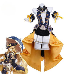 Genshin Impact Fontaine Navia Cosplay Costume Spina di Rosula Navia Steampunk Dress with Hat Halloween Women Outfit