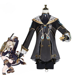 Game Genshin Impact Fontaine Freminet Cosplay Costume Magician Uniform with Hat Halloween Women Party Role Play Outfit