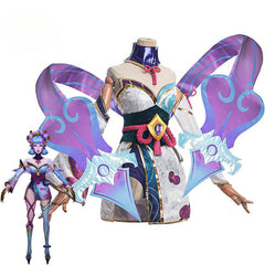 LOL Spirit Blossom Evelynn Cosplay Costume Game LOL Evelynn Dress Women Kimono Full Set with Headwear