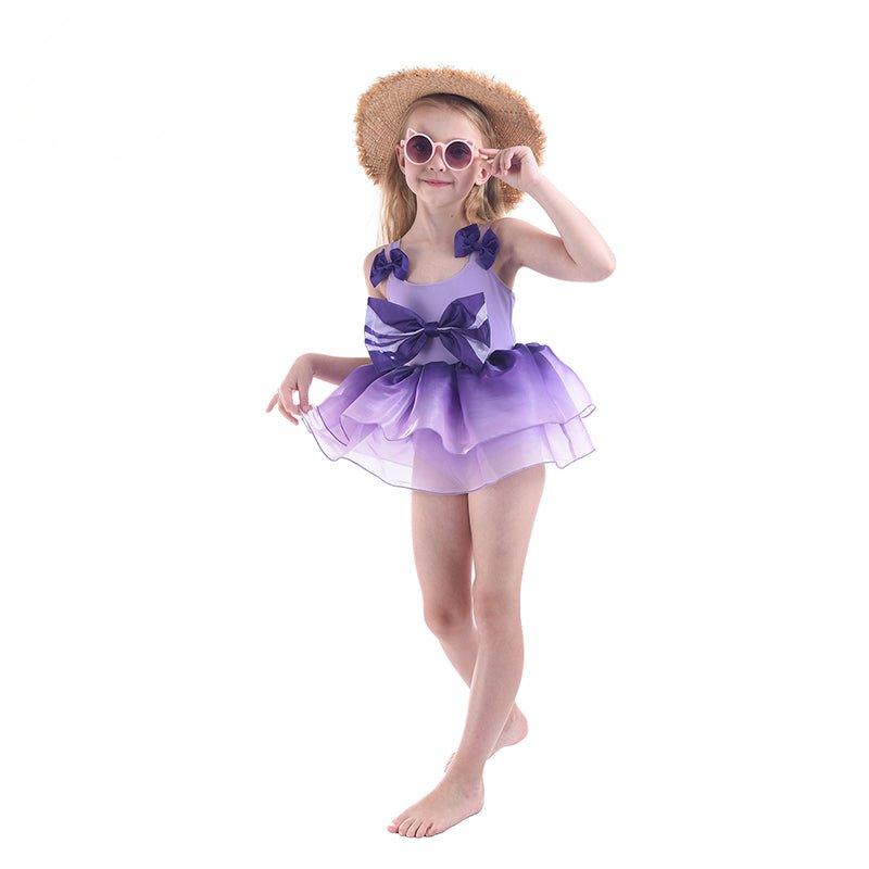 3 - 14 years Summer Girl One Piece Swimsuit Toddler Princess Bowknot Children Kokomi Swimwear Kids Bikini Bathing Suit - Coscosmos