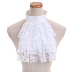 Victorian-Style White Lace Detachable Collar and Cuffs