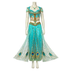 Princess Jasmine Cosplay Costume - Aladdin Inspired Peacock Dress for Adults