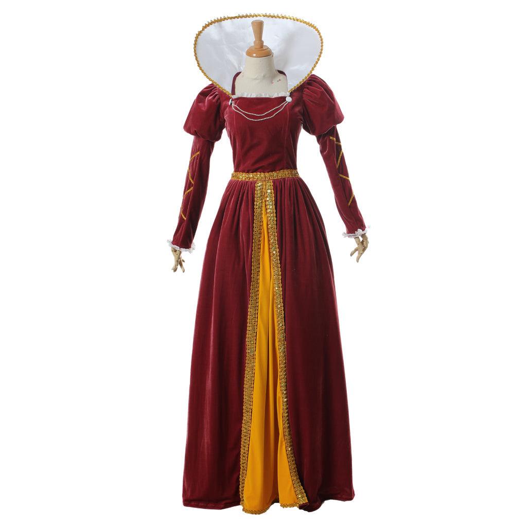 Victoria Ball Gown Medieval Renaissance Queen Costume Vintage Gothic Dress for Halloween Carnival Party