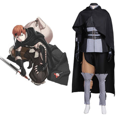 Gaius Cosplay Costume Game Fire Emblem Punk Uniform Suit with Cloak