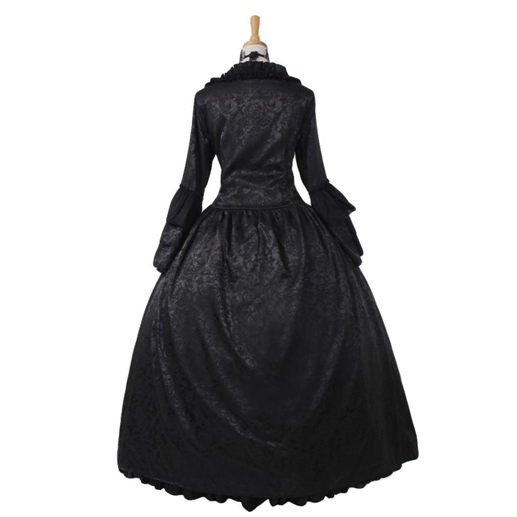 Strawberry Lolita Victorian Dress - Gothic Court-Inspired Square Neck Black Lolita Dress for Cosplay & Events