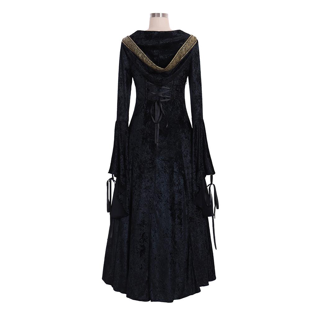 Medieval Renaissance Black Velvet Dress Ball Gown Dress Medieval Cosplay Costume Custom Made