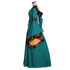 Medieval Renaissance Victorian Green Dress Gown Adult Fantasy Party Cosplay Costume