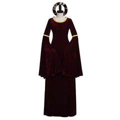 Medieval Vintage Dark Red Turing Renaissance Dress Costume Cosplay for Halloween Carnival Cosplay Party