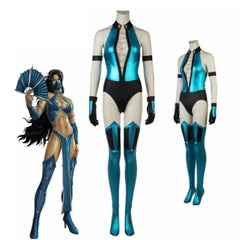 Game Mortal Kombat Kitana Costume - Sexy Cosplay Tights Battle Suit for Women | Full Adult Outfit for Halloween & Carnival