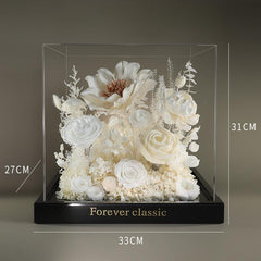 Rose Garden Eternal White Dream - Luxury Preserved Flower Ornament Gift Box