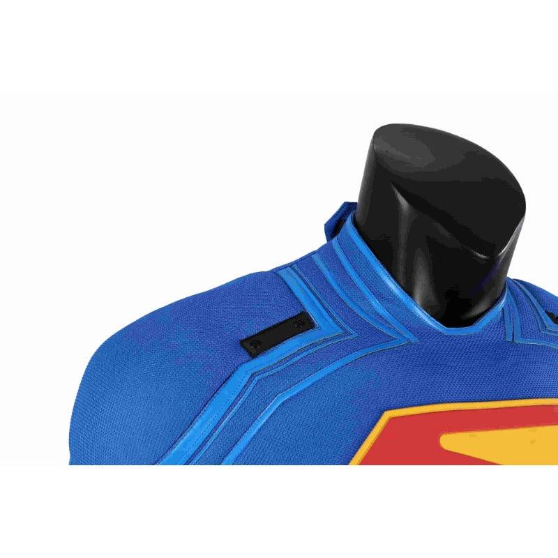 Superhero Legacy Clark Kent Cosplay Costume - Blue Zentai Bodysuit with Red Cape