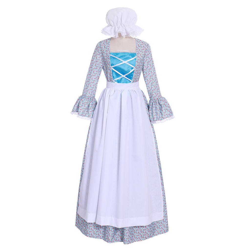 Victorian Pioneer Pilgrim Wench Rural Floral Prairie Dress Women Countryside Colonial Dress Lolita Dress