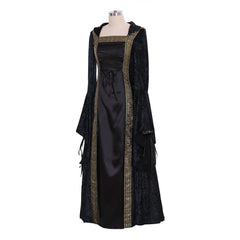 Medieval Renaissance Black Velvet Dress Ball Gown Dress Medieval Cosplay Costume Custom Made