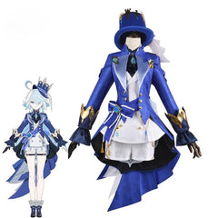 Genshin Impact Furina Cosplay Costume Fontaine Water God Focalors Halloween Costume Women Party Role Play Blue Uniform