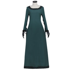 Medieval Dress Renaissance Medieval Irish Costume Retro Peasant Bodice Overdress Dark Green Cosplay Costume