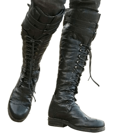 Medieval Steampunk Cosplay Boots for Men & Women, PU Leather Pirate Larp Shoes