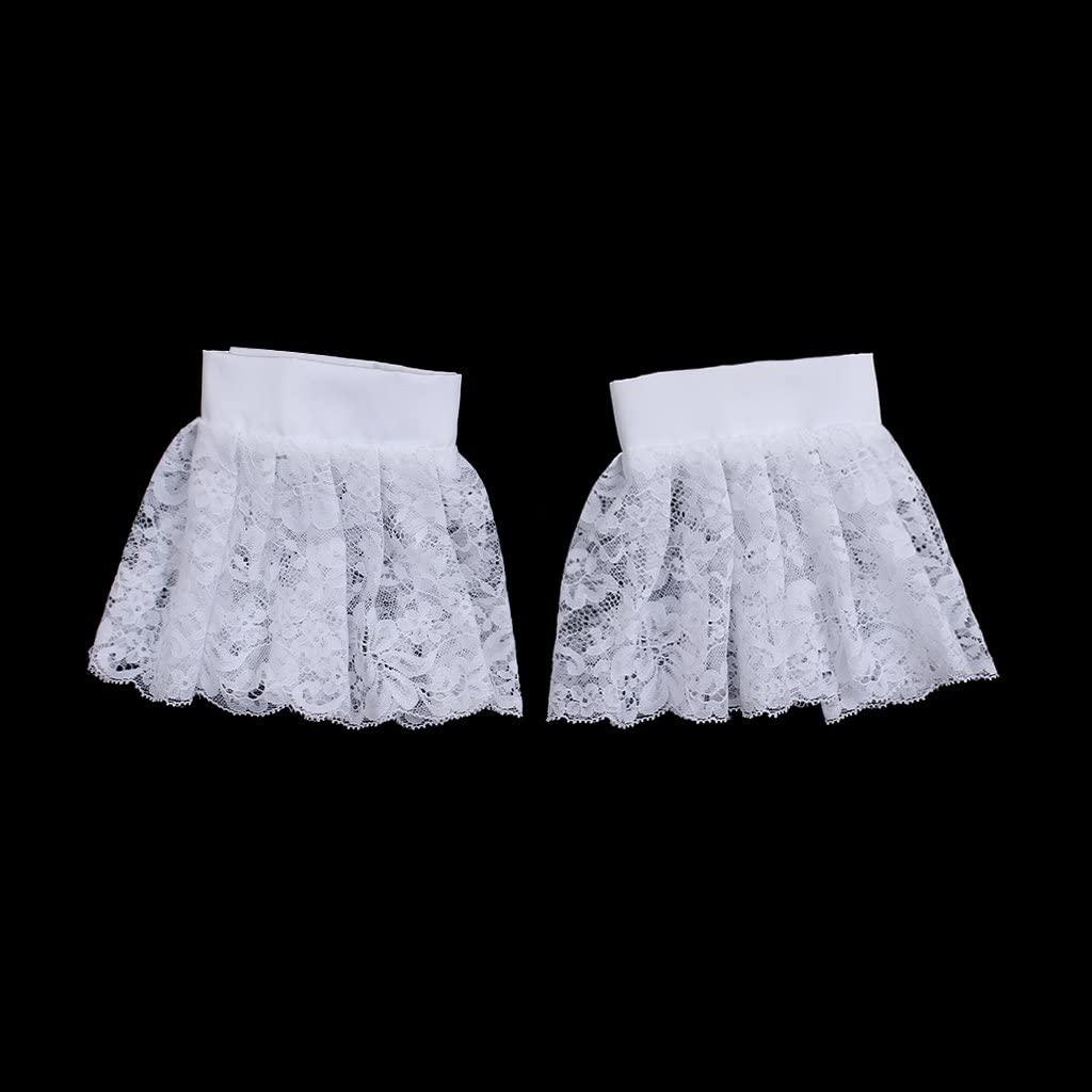 Victorian-Style White Lace Detachable Collar and Cuffs