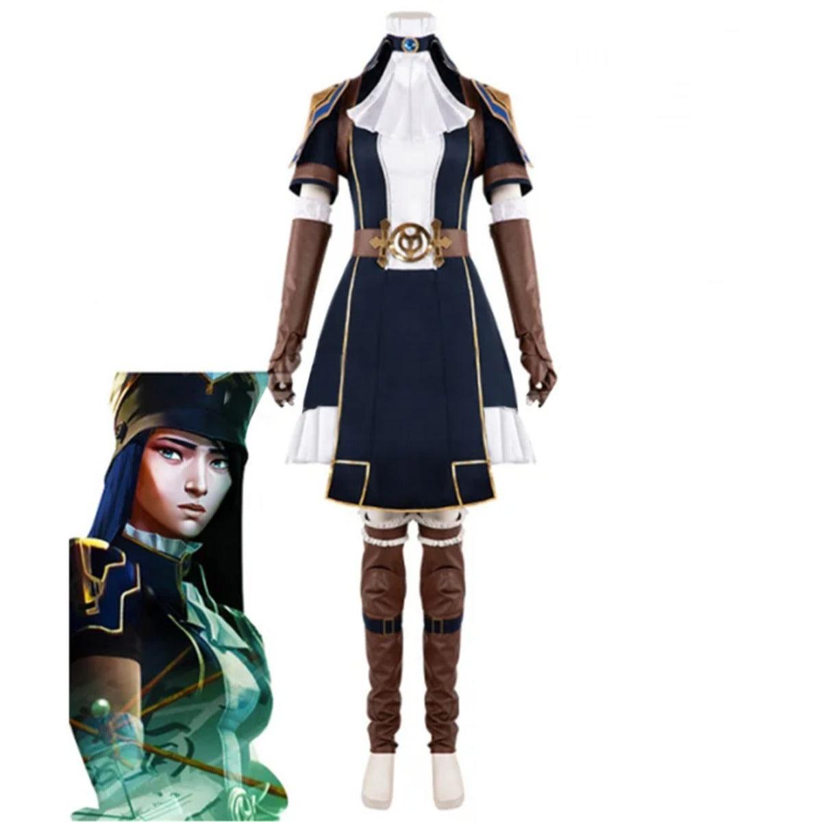 Game LOL Arcane Caitlyn Cosplay Costume The Sheriff of Piltover Caitlyn  Uniform Dress Halloween Carnival Suit