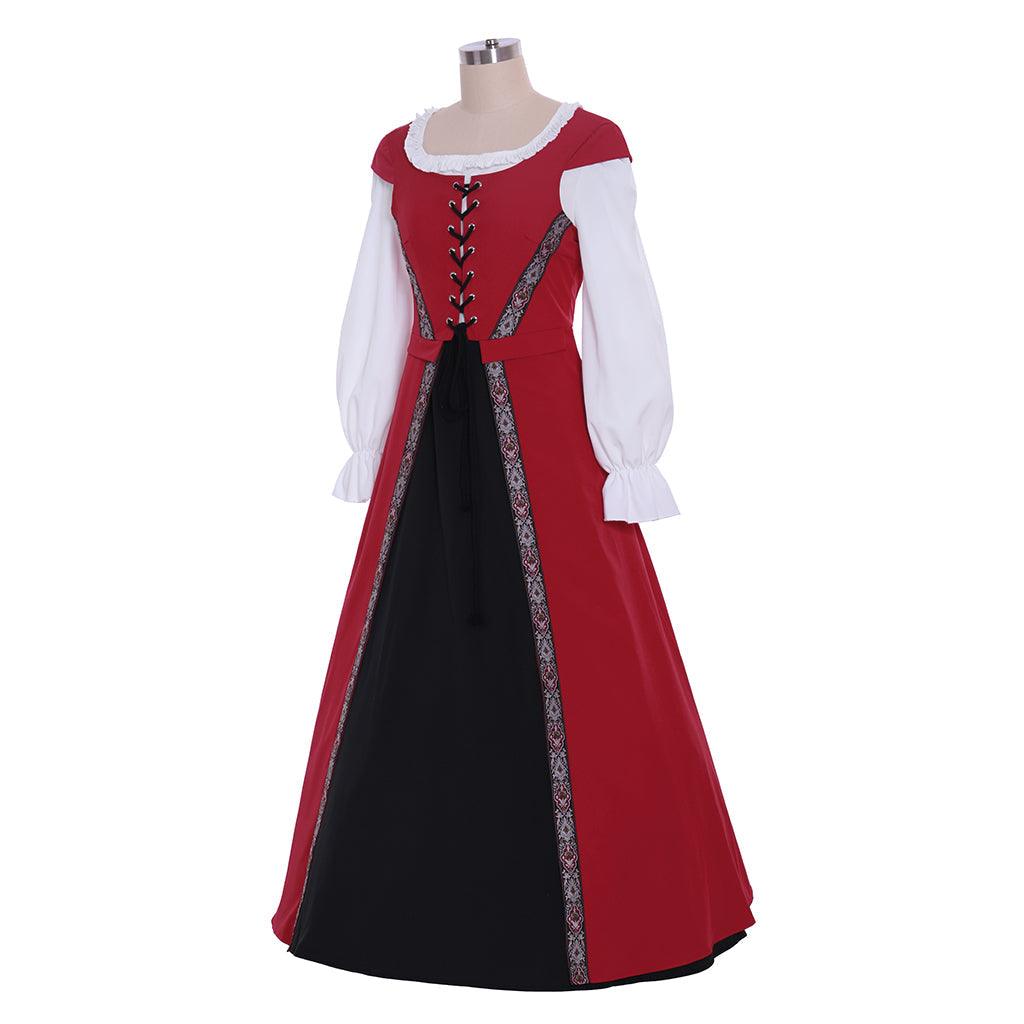 Medieval Renaissance Viking Princess Dress Women's Gothic Retro Victorian Civil War Costume Theme Party Ball Gown