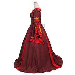 Women's Dark Red Dress Victorian Medieval South Manor Dress Costume Cosplay for Carnival Party Custom Made