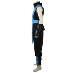 Mortal Kombat Sub-Zero Cosplay Costume Ninja Blue Fighter Outfit with Mask