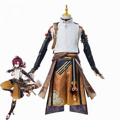 Game Genshin Impact Shikanoin Heizou Cosplay Costume Brown Men Cosplay Costume Halloween Top Pant Uniform Full Set