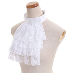 Victorian-Style White Lace Detachable Collar and Cuffs