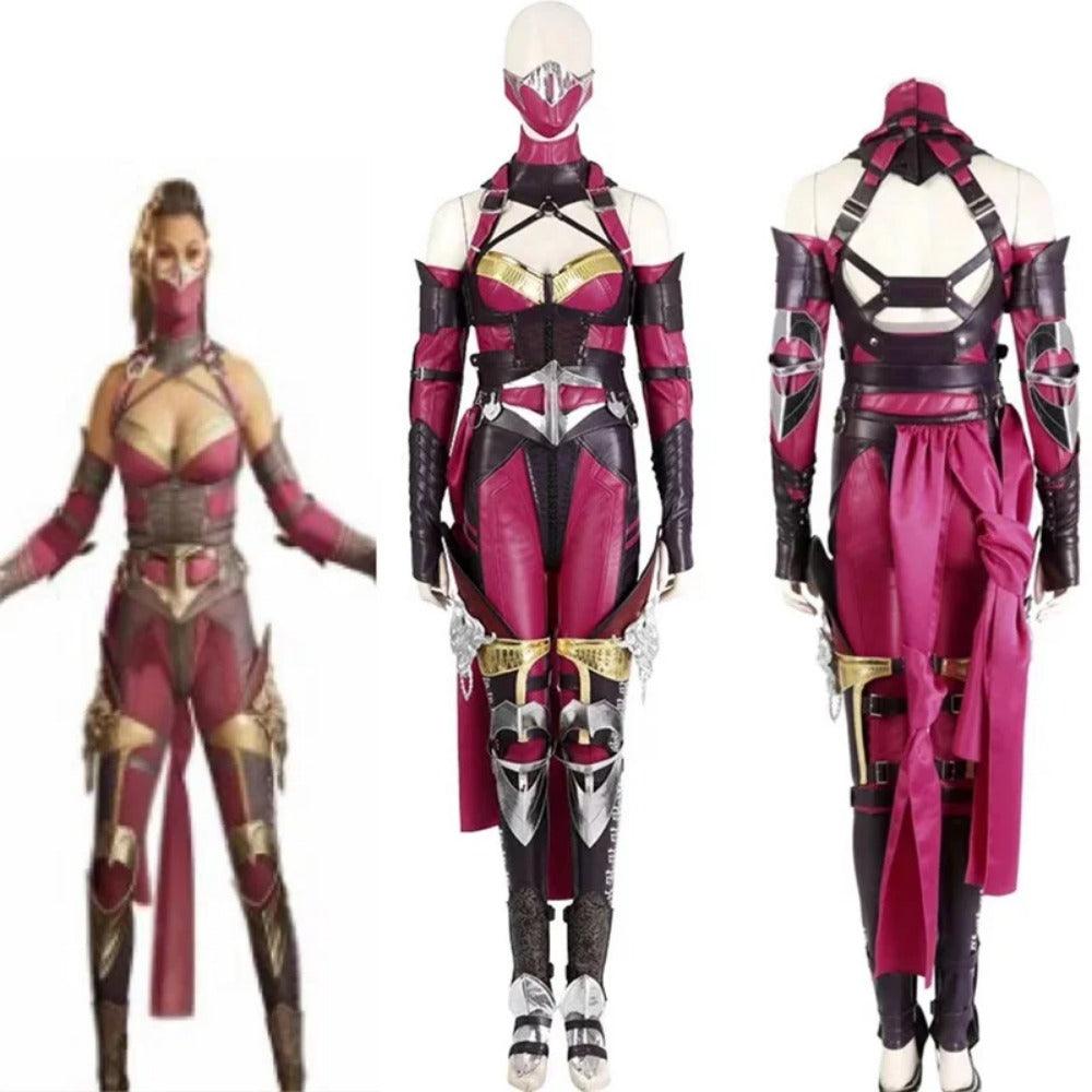 Mileena Cosplay Costume Sexy Battle Outfits - Mortal Kombat Halloween Combat Suit Full Set