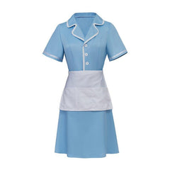 Waitress the Musical Inspired Cosplay Costume – Blue Maid Uniform Dress with Apron for Women