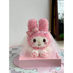 My Melody Eternal Flower Bunny Figurine - Adorable Real Flower Decoration Gift for Girlfriends and Friends