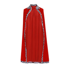 Regal King Red Velvet Cloak Costume for Adults | Perfect for Halloween, Christmas, and Carnival Parties