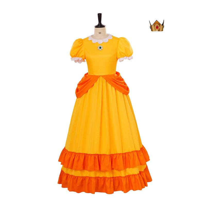 Rosalina Cosplay Dress with Crown - Daisy Princess Costume for Halloween & Parties