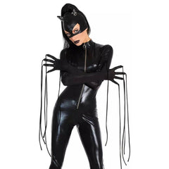 Sexy Patent Leather Halloween Costume: Vampire, Demon, or Bat-Inspired Catsuit