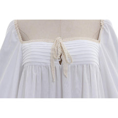 Victorian-Style Vintage White Ruffle Shirt