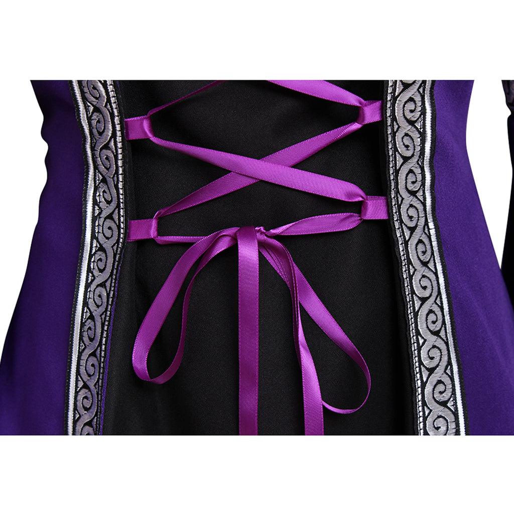 Purple Fancy Dress Gothic Medieval Victorian Dress Ball Gown Long Trumpet Sleeve Dress Costume Cosplay for Carnival Party