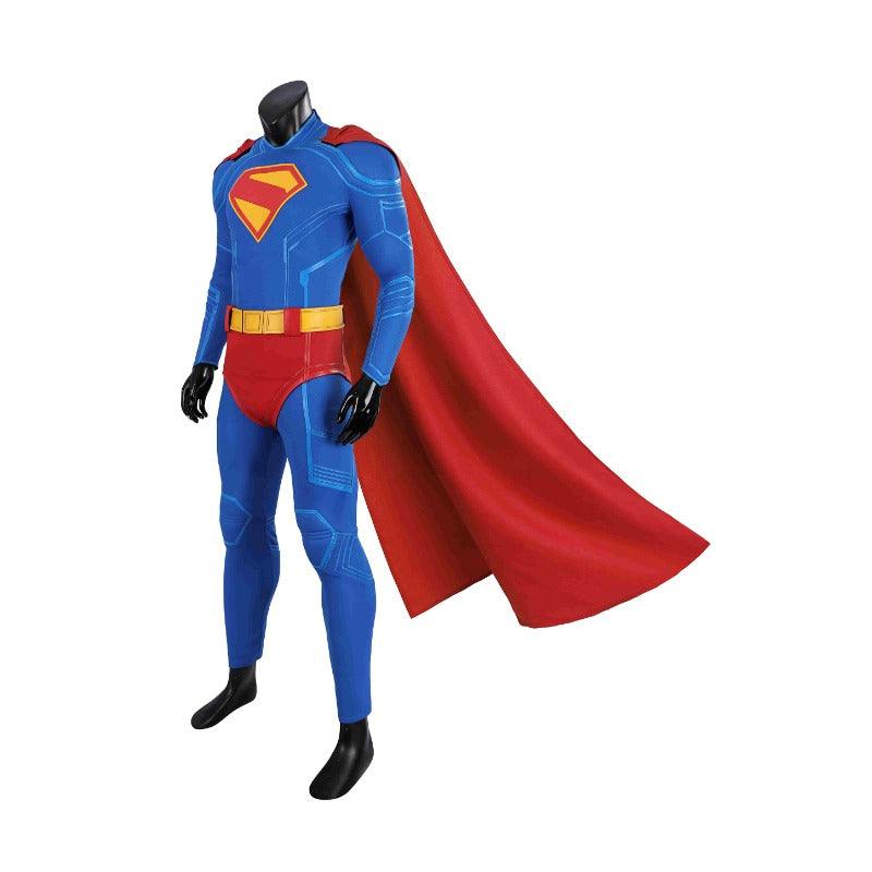 Superhero Legacy Clark Kent Cosplay Costume - Blue Zentai Bodysuit with Red Cape