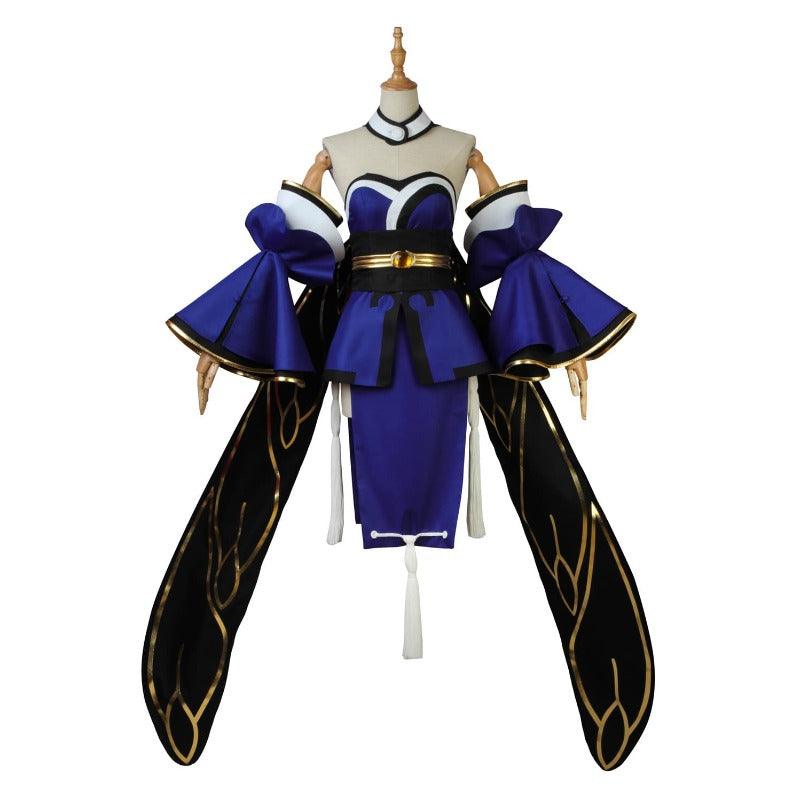 Tamamo no Mae Cosplay Costume - Blue Kimono Dress & Wig for Anime Fans