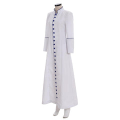 Roman women white Priest Cassock Robe Gown Clergyman Vestments Medieval Ritual Rob