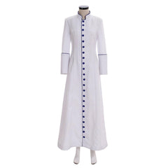 Roman women white Priest Cassock Robe Gown Clergyman Vestments Medieval Ritual Rob