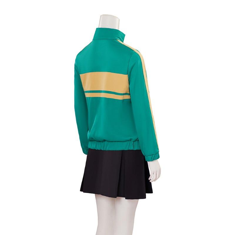 Scott Pilgrim Kim Pine Cosplay Costume Green Coat & Skirt Set for Women Halloween Outfit