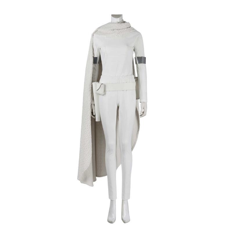 Queen Amidala Padmé Cosplay White Battle Outfit with Cloak - Comic Con & Halloween Costume