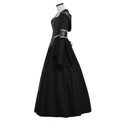 Women's Black Medieval Renaissance Victorian Dresses Costumes Ball Gown Dress