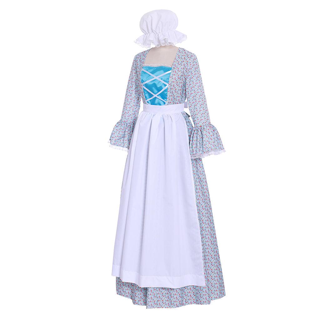 Victorian Pioneer Pilgrim Wench Rural Floral Prairie Dress Women Countryside Colonial Dress Lolita Dress