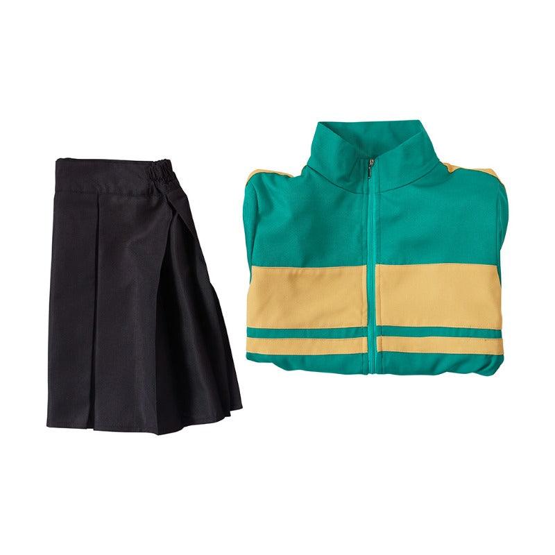 Scott Pilgrim Kim Pine Cosplay Costume Green Coat & Skirt Set for Women Halloween Outfit