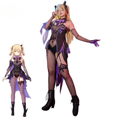 Game Genshin Impact Fischl Cosplay Costume Fischl Cosplay Costume Women Sexy Jumpsuit Halloween Bodysuit Sleeve Full Set