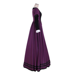 Regency Purple Dress Medieval Renaissance Court Noble Tea Party Gown Women Theatre Stage Performance Costume