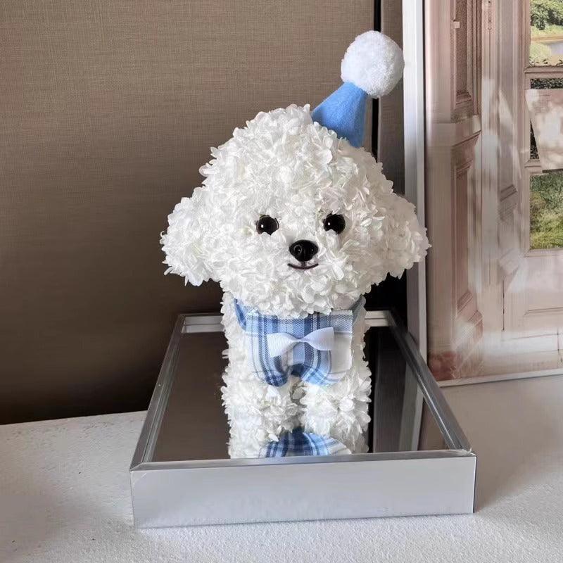 Bichon Maltese Forever Flower Puppy Figurine Gift Box - Perfect Christmas Gift for Girlfriend or Best Friend