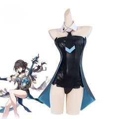 Ruan Mei Bunny Girl Costume Honkai Star Rail Ruan Mei Women Sexy Cosplay Bunny Suit Black Blue Uniform Jumpsuits